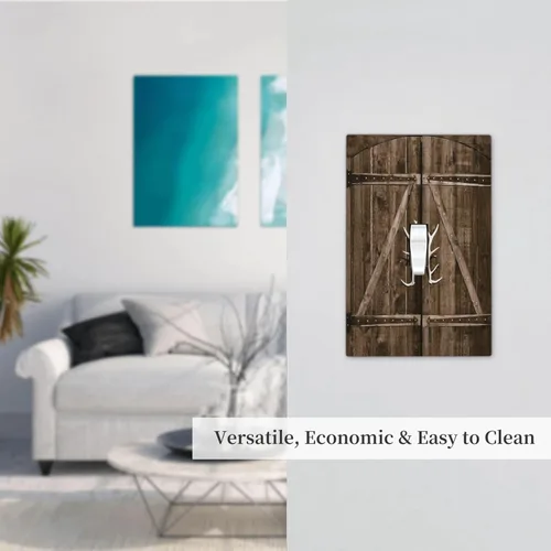 Miniatura 7 de Cubierta de Interruptor de Palanca Única de Asta de Venado de Madera de Estilo Rústico de Granja Placa Decorativa de Pared de 1 Banda Placa Frontal