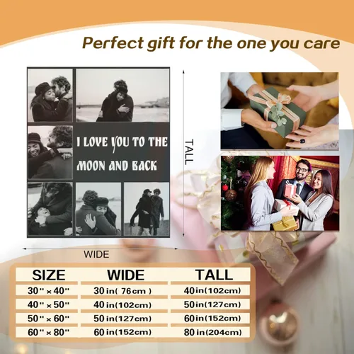 Miniatura 7 de Manta personalizada con fotos – Manta personalizada con fotos, regalos personalizados con imagen, manta de franela de vellón para esposa, marido