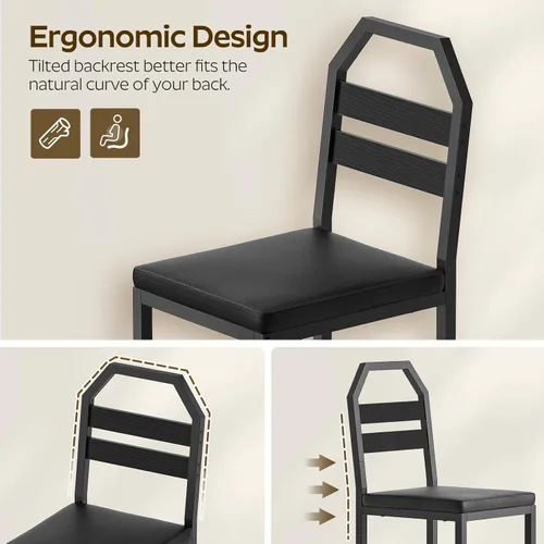 Miniatura 5 de YATINEY CY02L4BB - Sillas de comedor, sillas de cocina con soporte trasero, asiento tapizado y patas de metal, para cocina, sala de estar