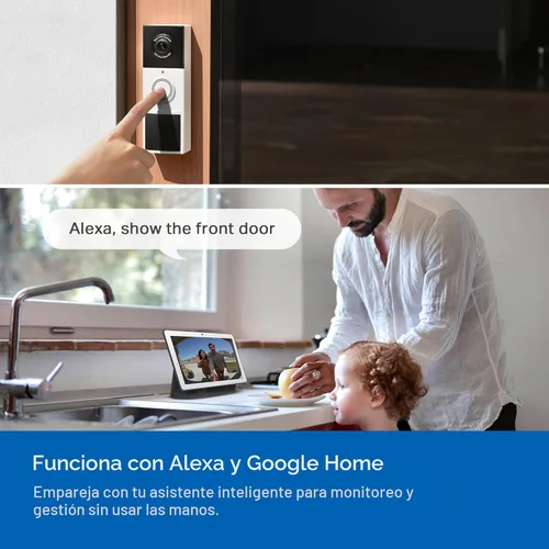 Miniatura 9 de Tapo de TP-Link - Cámara de timbre de video inteligente inalámbrica con timbre, 2K con visión nocturna a todo color y focos, sin cuota mensual