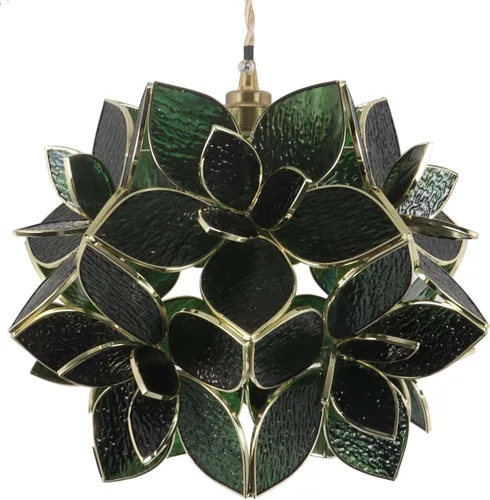 Miniatura 19 de Bieye L10749 - Lámpara colgante de techo de vidrio manchado estilo Tiffany con pantalla de 8 pulgadas de ancho (naranja, 8" flor de cerezo)