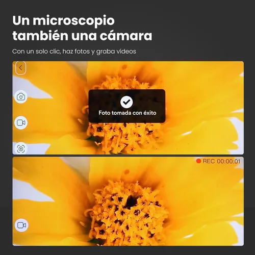 Miniatura 3 de Microscopio digital inalámbrico M2C 50X-1000X Microscopio portátil de mano 1080P HD con soporte ajustable, mini microscopio USB para monedas, lupa