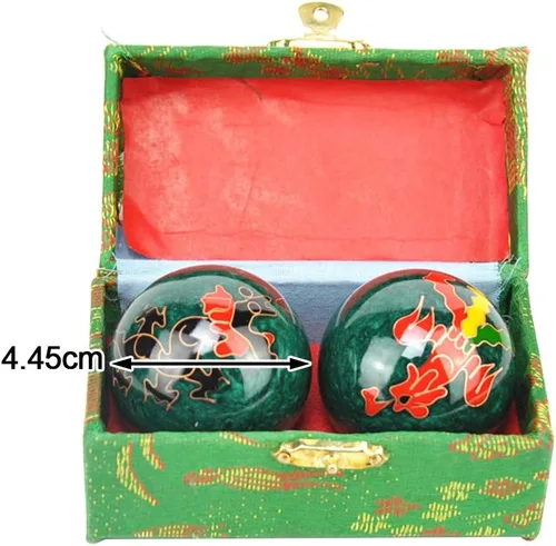 Miniatura 9 de Xiaokeis 2 pelotas de Baoding, bolas chinas para ejercicio de salud, balón de mano de masaje de meditación con caja, pelota de ejercicio de mano