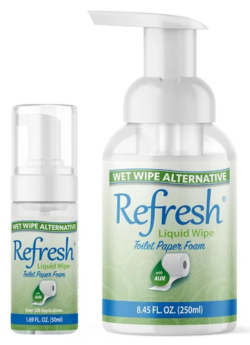 Miniatura 11 de Refresh Liquid Wipe: Espuma de papel higiénico Alternativa ecológica de toallitas húmedas desechables Limpia y calma con hamamelis y aloe