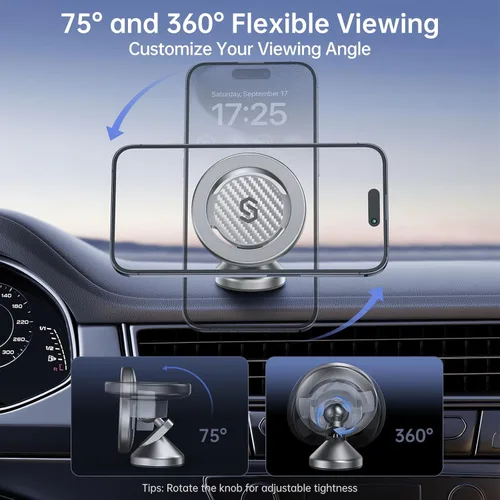 Miniatura 2 de SYNCWIRE Soporte magnético para automóvil MagSafe para el salpicadero del automóvil, rotación de 360°, soporte de teléfono para el automóvil