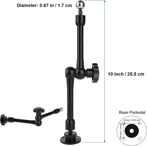 Miniatura 6 de Mippko Soporte de teléfono de montaje en pared para coche/escritorio/barco/escritorio/vehículos, soporte de aleación de aluminio ajustable de 360°