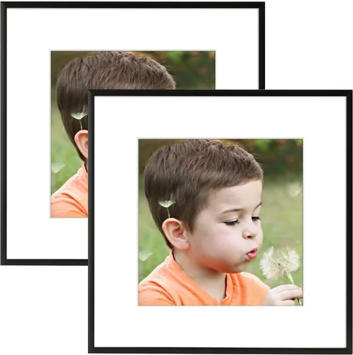 Miniatura 26 de Frametory, Portarretratos de aluminio negro de 5 x 7 pulgadas, juego de 2, ideal para mostrar fotos de 4 x 6 con paspartú o de 5 x 7 pulgadas sin