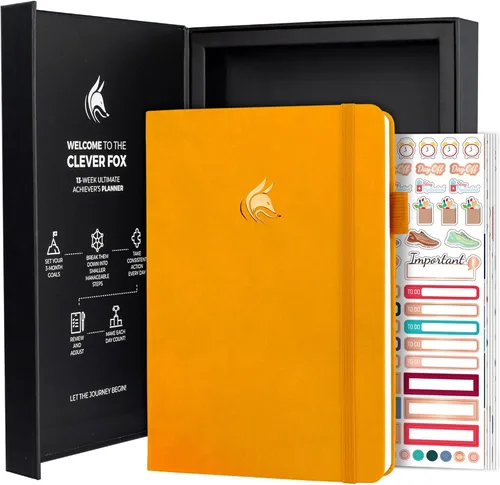 Clever Fox Ultimate Achiever's Goal Planner - Diario de enfoque y productividad de 90 días. Planificador organizador diario, semanal y mensual sin