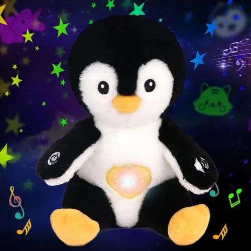 Miniatura 13 de Peluche de panda con proyector de estrellas musicales, luz nocturna ajustable, canta, animales de peluche iluminados, juguetes de peluche