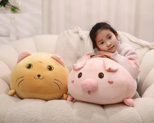 Miniatura 6 de YESGIRL Almohada de felpa de gato súper suave de 20 pulgadas, adorable juguete de peluche, peluche de gato kawaii gordito para niños y niñas, bonita