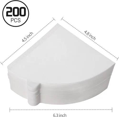 Miniatura 2 de Niveaya 200 filtros de café – Tamaño 02, filtro de café de papel natural, sin soplado, desechable para verter sobre y goteo (2-4 tazas)