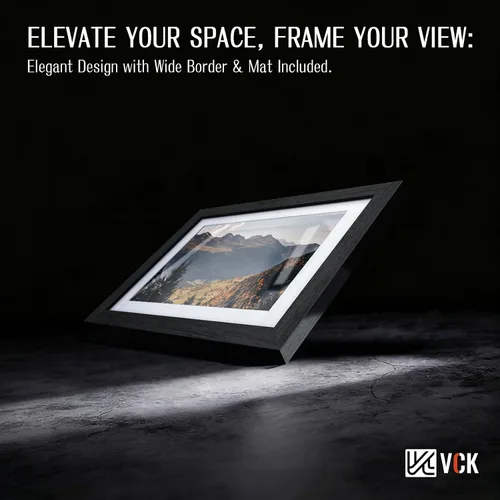 Miniatura 6 de VCK Paquete de 2 portarretratos de 5 x 7, color negro, de madera de alta gama con vidrio templado, para fotos de 4 x 6 con paspartú o 5 x 7 sin