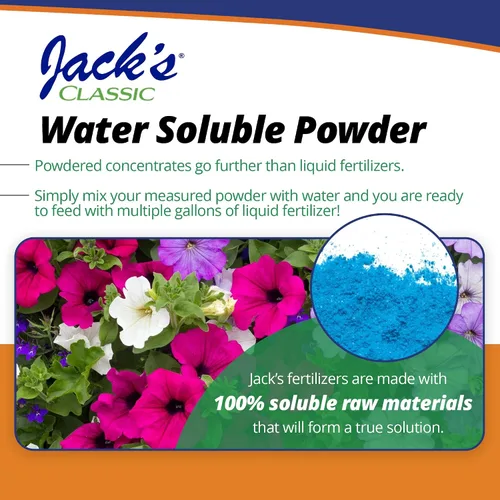 Miniatura 5 de Jack's Classic 10-30-20 Blossom Booster Fertilizante soluble en agua con micronutrientes para aumentar el color y la cantidad de flores en plantas