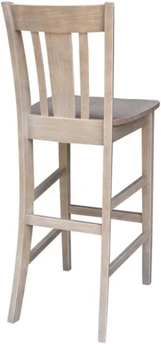 Miniatura 4 de Taburete de comedor de madera maciza San Remo - Altura del asiento de 24 pulgadas, sin terminar