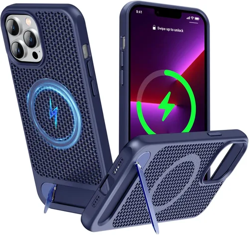 Miniatura 9 de Funda magnética de disipación de calor para iPhone 13 Pro Max, para MagSafe, protección contra caídas Coolingf, funda con función atril ajustable