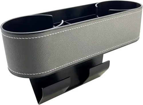 Miniatura 7 de Organizador Expansor de Portavasos para Auto, Organizador Multifuncional de Portavasos con Cubierta de Piel Sintética, Caja de Almacenamiento