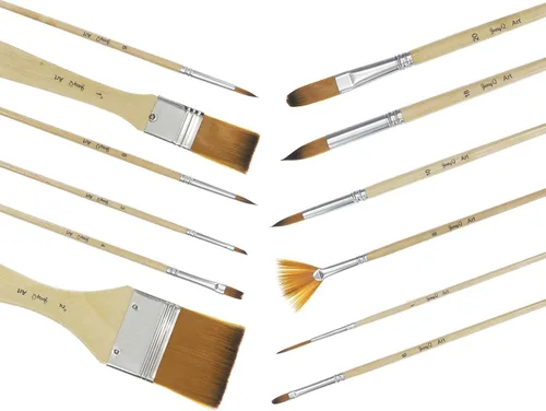 Miniatura 3 de Juego de 24 pinceles de pintura para artistas con bolsa de transporte gratis para acuarela, acrílico, óleo y todos los medios, adecuado para lienzo