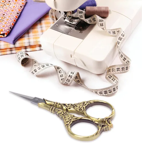 Miniatura 5 de Tijeras de coser con cubierta de cuero para tijeras de bordado de 4.5 pulgadas, tijeras de bordado para manualidades, tijeras de sastre para corte