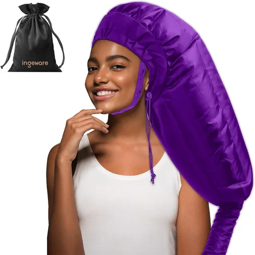 Miniatura 7 de Accesorio para secador de pelo para mujer: gorra de acondicionamiento profundo ajustable extra grande para cabello rizado natural, uso doméstico