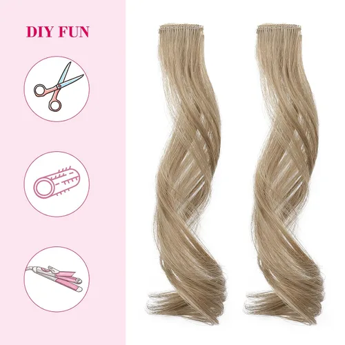 Miniatura 5 de REECHO Flequillos Laterales Largos con Ondas Rizadas, Flequillo de Cortina con Clip, Flequillos Frontales Laterales que Enmarcan el Rostro