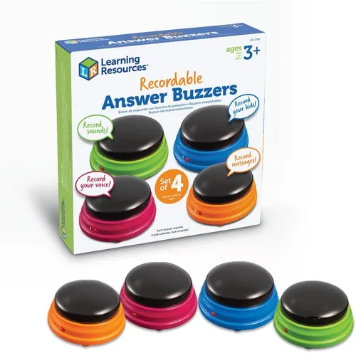 Recursos de aprendizaje Timbres de respuesta grabables - Suministros imprescindibles en el aula, juguetes para niños, botón de efecto de sonido,