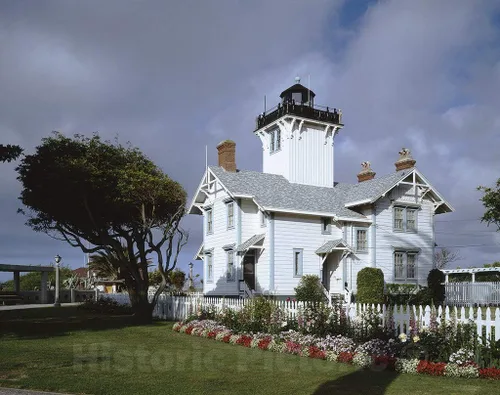 Historic Pictoric San Pedro, CA Foto - Faro de Point Fermín, San Pedro, California - 14 x 11 pulgadas