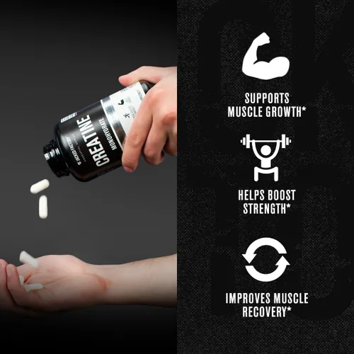 Miniatura 4 de Jacked Factory Cápsulas de monohidrato de creatina, píldoras de creatina para el crecimiento muscular, mayor fuerza, mayor producción de energía