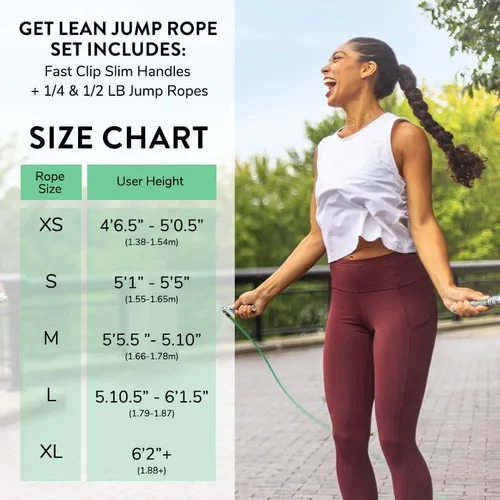 Miniatura 2 de Crossrope Get Lean Set - Cuerda de saltar con peso - Cuerdas de 1/4 lb y 1/2 LB - Asas delgadas