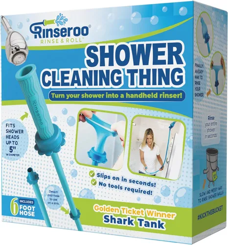 Miniatura 2 de Rinseroo: "Cosa de Limpieza para Ducha" – Accesorio de Manguera de Mano Deslizante para Enjuague de Pared de Ducha Rápido y Sin Desorden – Manguera
