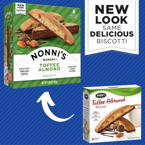 Miniatura 4 de Nonni's, Biscotti de almendra y toffee, 6.88 onzas