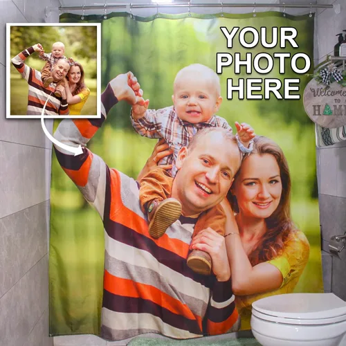 Miniatura 17 de Cortina de ducha personalizada, cortinas de ducha con foto personalizada, cortina de ducha personalizada de 60 x 72 pulgadas, añade tu propia Imagen