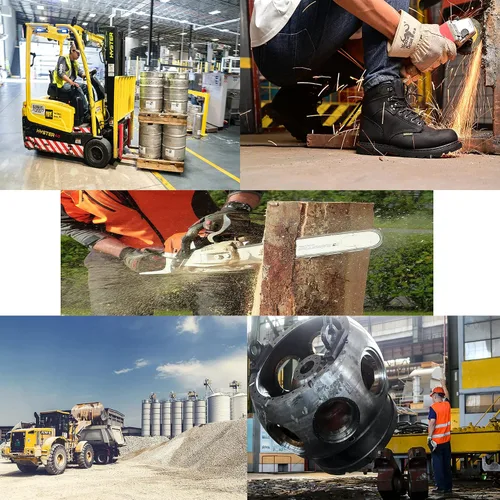 Miniatura 7 de Botas de trabajo para hombre, impermeables, cómodas, antifatiga, puntera suave, antideslizantes, botas de trabajo de seguridad para construcción
