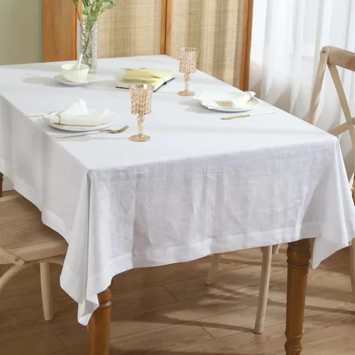 Miniatura 2 de Simple&Opulence Mantel 100% lino, 60 x 104 pulgadas, rectangular, paquete de 1 para cenas, fiestas, picnic, boda, reutilizable, lavable, duradero