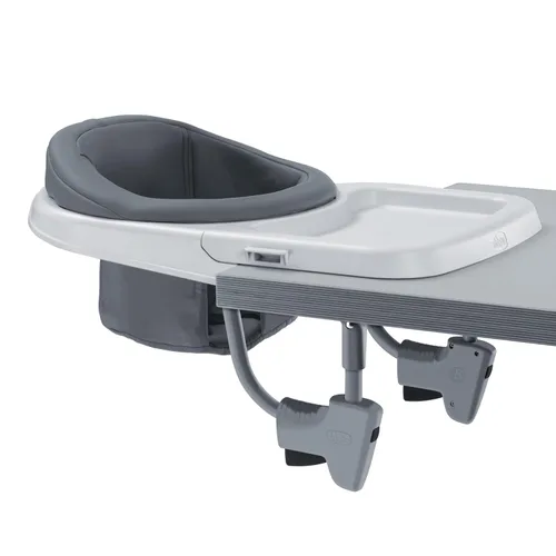 Chicco FastLock 360 Trona Giratoria con Gancho, Trona Portátil para Bebés y Niños Pequeños, Se Instala en Segundos | Carbón/Gris