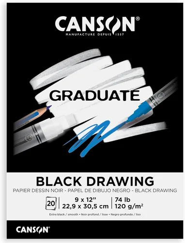 Miniatura 10 de Canson Bloc de dibujo para graduados, plegable, 9 x 12 pulgadas, 30 hojas Papel de artista para adultos y estudiantes, dibujo, bocetos y diario