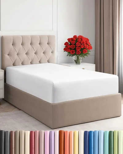 Sábana bajera ajustable Twin XL – Solo sábana bajera ajustable individual – Ropa de cama de lujo de hotel ultrasuave con bolsillos de 8 a 16