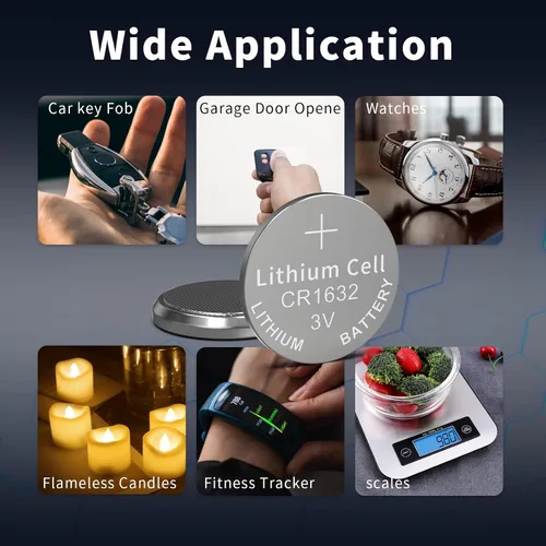 Miniatura 6 de PKCELL CR 1632 Batería de litio 3V CR1632 Batería (5 unidades (paquete de 1))