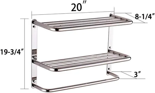 Miniatura 6 de LUANT Estante de baño de 3 niveles para montaje en pared con barras de toalla