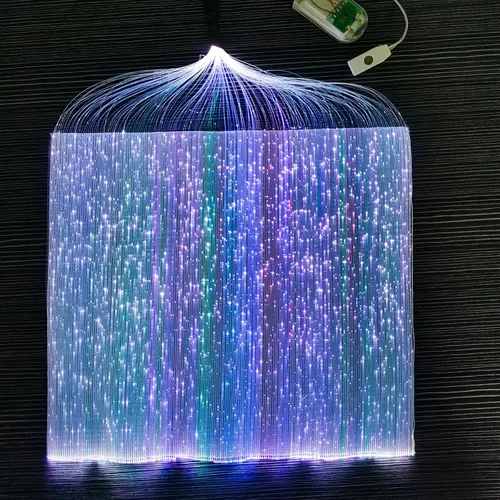 Miniatura 7 de Tela de fibra óptica, accesorios LED, luces LED de malla de fibra óptica para acolchar ropa de costura, tela con 7 colores intercambiables