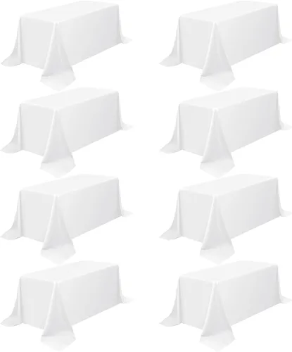 Miniatura 25 de Pesonlook - Paquete de 12 manteles rectangulares de 60 x 102 pulgadas, color beige, para mesas rectangulares de 6 pies, mantel de tela lavable