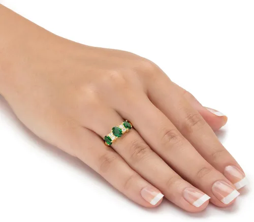 Miniatura 7 de PalmBeach Yellow Gold-plated Multi Color Simulated Gemstone and Cubic Zirconia 5 Piece Ring Set