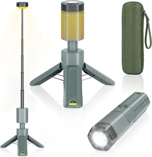 Luces telescópicas para campamento, linterna de campamento portátil con bolsa de almacenamiento, luz de emergencia de aventura al aire libre