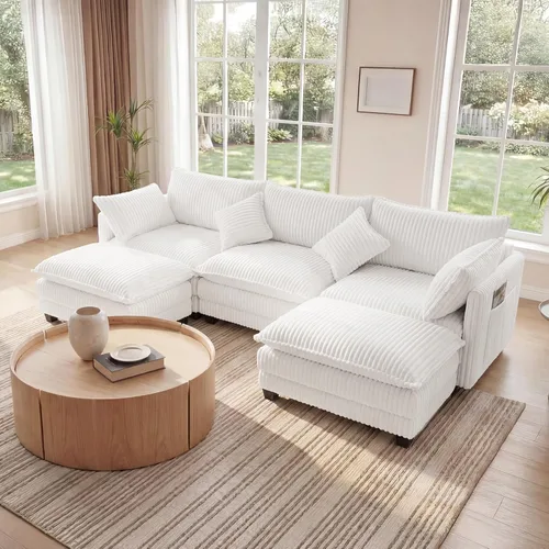 Miniatura 24 de Vesgantti Sofá de nube de 74 pulgadas para sala de estar, sofá modular de 2 plazas, sofá modular de pana de doble cojín, sofás pequeños de pana
