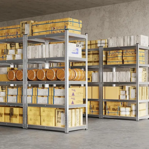 Miniatura 4 de Yaheetech Estantes de almacenamiento, estantería de metal ajustable resistente de 5 niveles, estante industrial para garaje, almacén, despensa, Plata