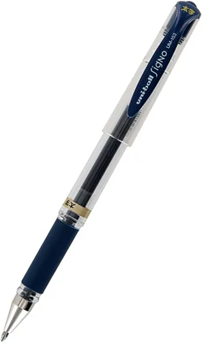 Miniatura 2 de Pluma de punta rodante Uni-Ball Signo UM-153, tinta de gel, con Punta amplia, de 1.0 mm, paquete de 3 unidades, negro, azul (Blue-Black Ink)