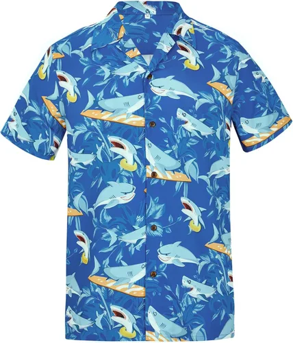 Miniatura 21 de Camisa hawaiana para hombre, con estampado floral, cómoda, con botones, casual, manga corta, ropa de playa para hombre