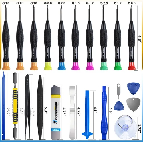 Miniatura 7 de Juego de destornilladores de 24 piezas de apertura, repuesto de pantalla, kit de herramientas de reparación de batería para Fix Apple iPhone 17 16