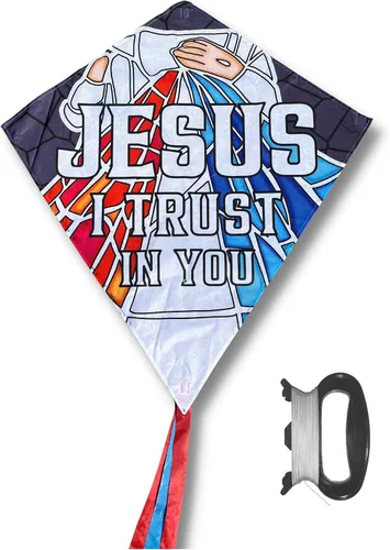 Spiritful Toys - Cometa cristiana para niños y adultos, estilo diamante, fácil de volar, fácil de montar, gran cometa para principiantes, regalo