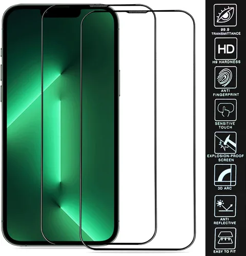 Miniatura 9 de Johncase [Paquete de 2 protectores de pantalla de vidrio templado de alta calidad de cobertura completa 3D 9H de 0.012 in, compatible con fundas]