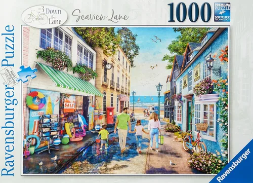Miniatura 8 de Ravensburger - Seaview Lane - Rompecabezas de 1000 piezas - Impresionantes colores vivos - Escena familiar inspirada - Pintoresca ciudad costera